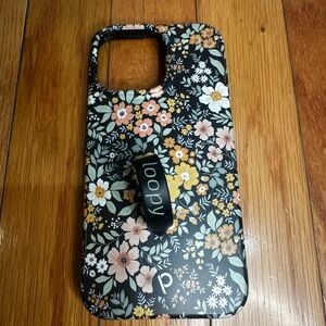 Loopy Cell Phone Case iPhone 14 Pro Max Black Floral